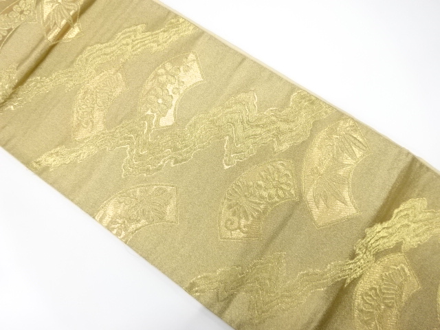 JAPANESE KIMONO / ANTIQUE FUKURO OBI / SILK / WOVEN PAULOWNIA & FLOWER